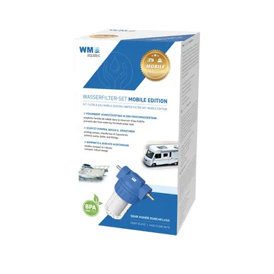 WM Aquatec mobilt vattenfilter-set 1 µm – förfilter för husbil, båt och camping