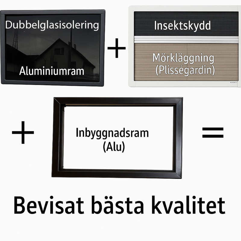 Tonat Öppningsbart Fönster för Välvda Fordon (700x400 mm) |Dubbla Väggar