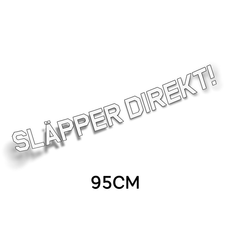 Släpper direkt vindrutedekal 95cm