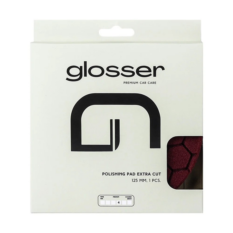 GLOSSER Polishing Pad Extra Cut, Burgundy, 125 mm