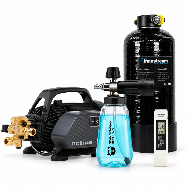 Active 2.3 högtryckstvätt, vattenfilter 10,5 liter, TDS-mätare och Foam Lance 1000 ml