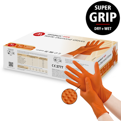 Nitrilhandskar Extra Kraftiga med bättre grepp 50p