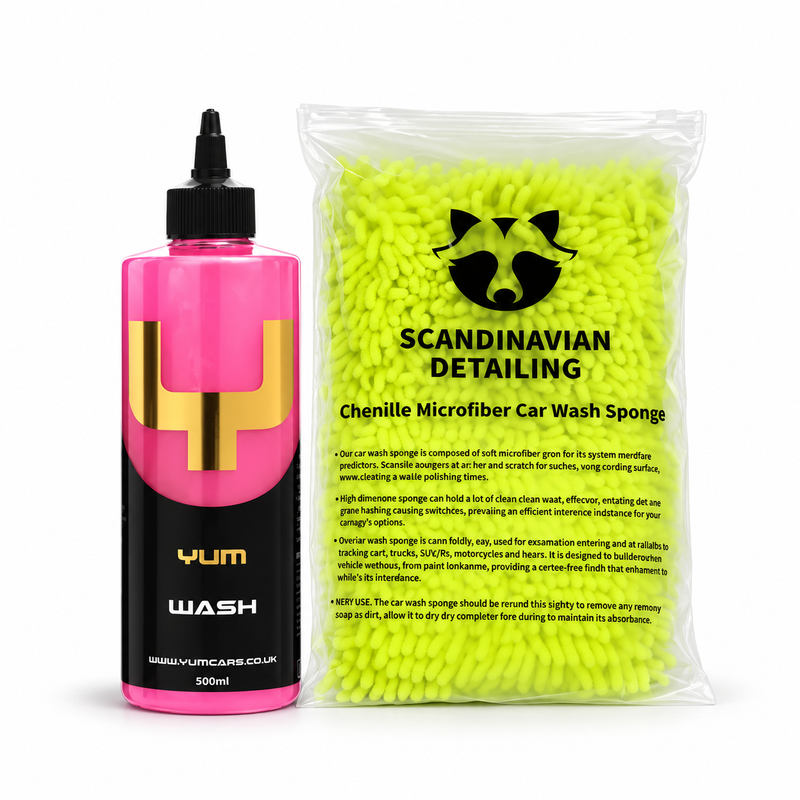 YUM Wash 500 ml och Scandinavian Detailing Chenille-tvättsvamp