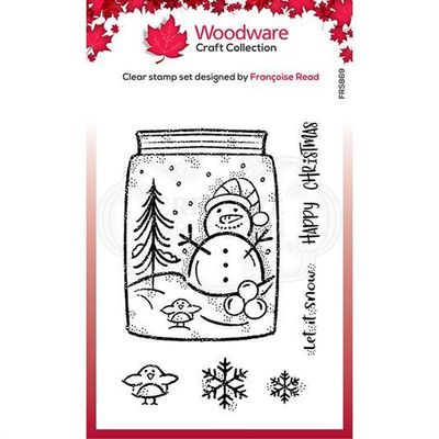 Woodware Clearstamp - Snow Jar