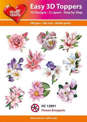 Hearty Crafts Easy 3D Toppers - Flower Bouquets