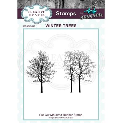 Creative Expressions Rubber stamp set Winter trees