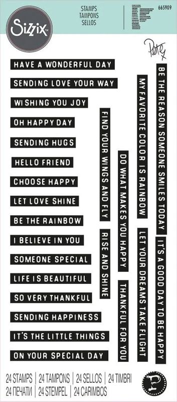 Sizzix Clear Stamps by Pete Hughes Good Vibes #3