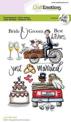 CraftEmotions clearstamps A6 - Just Married
