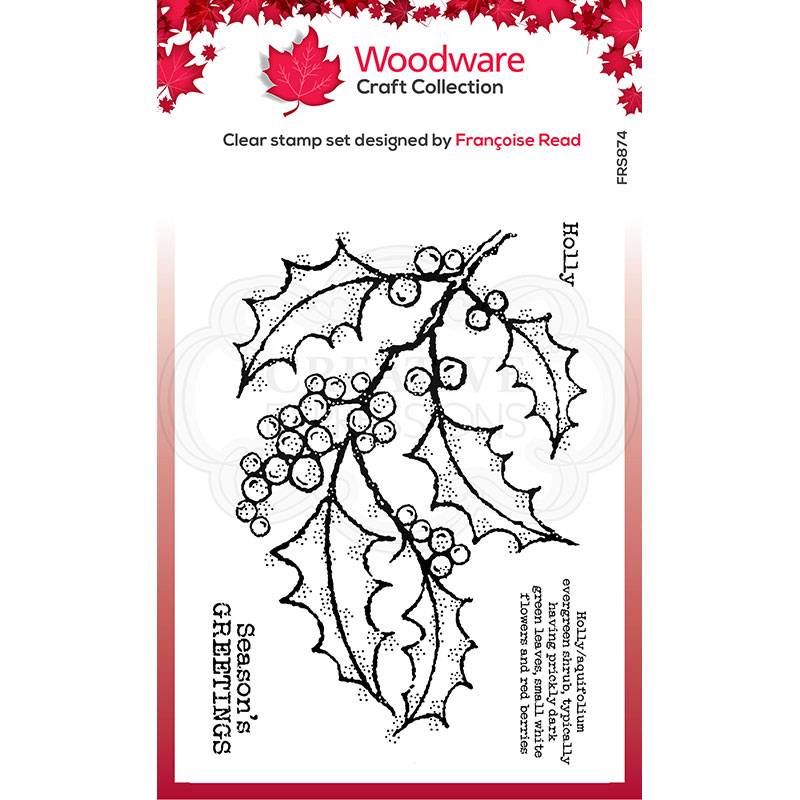 Woodware Clearstamp - Holly Spray