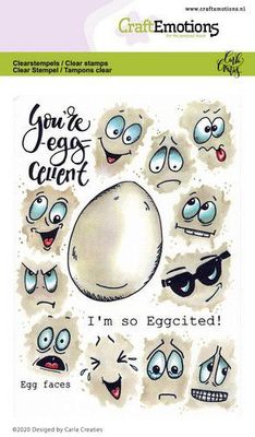 CraftEmotions clearstamps A6 - Egg Faces