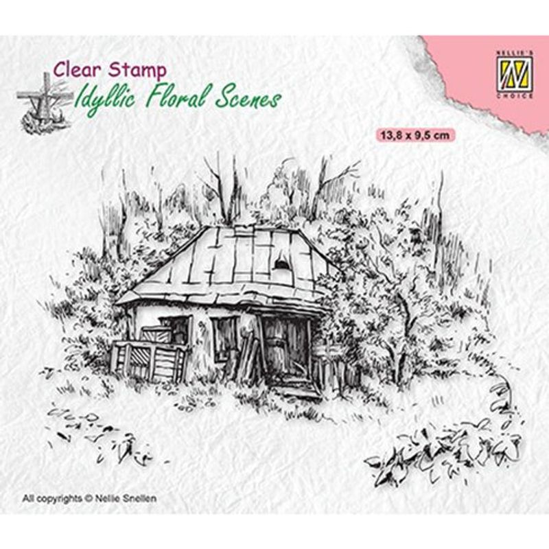 Nellies Choice Clear stamps Idyllic Floral Scenes - Old Cottage