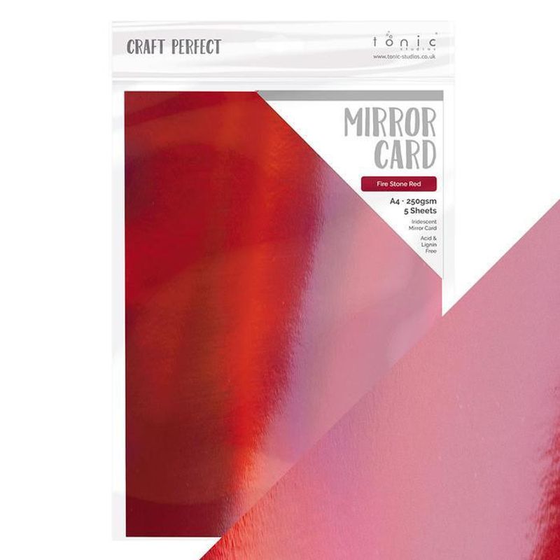 Craft Perfect Mirror Card Fire Stone Red A4
