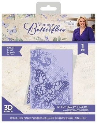 Crafter's Companion Vintage Butterflies 3D Embossing Folder In Flight