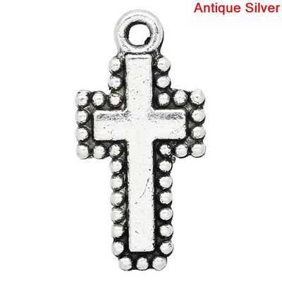 Metall Antique silver Kors 3 st