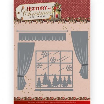 Amy Design Dies - History of Christmas - Window with Curtains