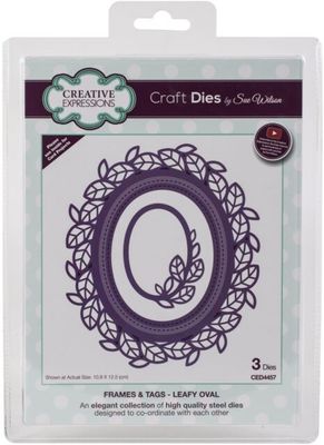 Creative Expressions Craft Dies by Sue Wilson - Frames & Tags - Leafy Oval