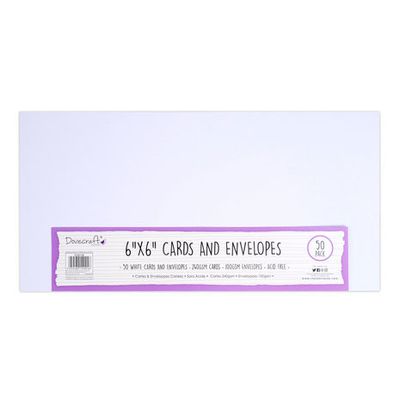 Dovecraft - White 6x6 Inch Cards & Envelopes (50pcs)