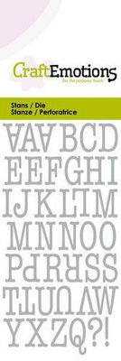 CraftEmotions Die - uppercase alphabet typewriter Card 5x10cm 12mm