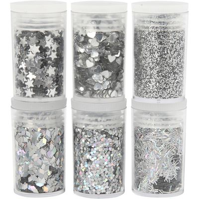 Creotime - Glitter & Paljetter Silver