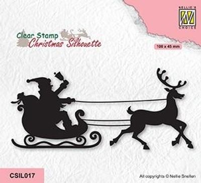 Nellies Choice Christmas Silhouette Clear stamps Hoho Santa Claus is coming