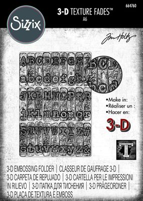 Sizzix/Tim Holtz Embossingfolder 3-D Texture Fades - "Typewriter"