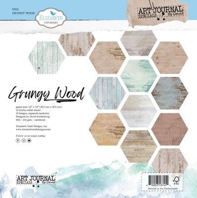 Elizabeth Craft Designs - Grungy Wood Paper pack 12' x 12'