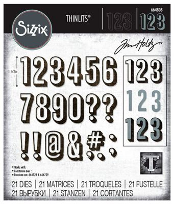 Sizzix/Tim Holtz Thinlits Die ”Alpanumeric Shadow Numbers”