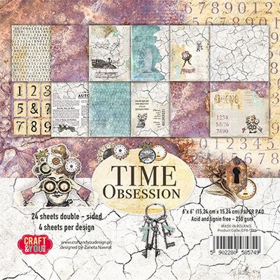 Craft & You Design - Time Obsession paperpad 6 x 6