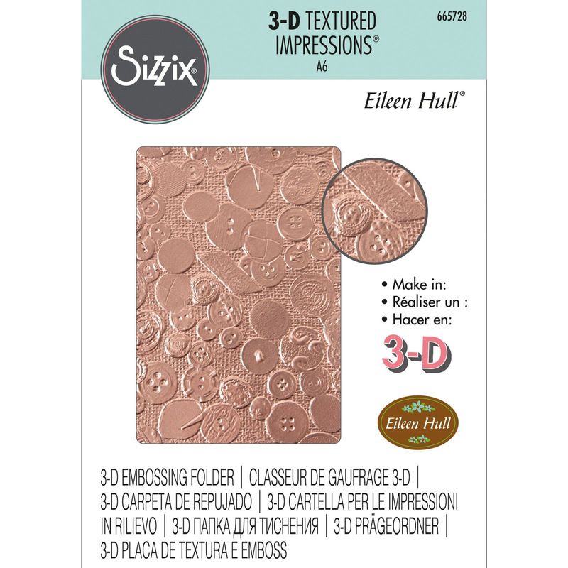 Sizzix 3-D Textured Impressions Embossing Folder - "Vintage Buttons"
