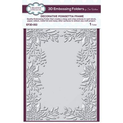 Creative Expressions Sue Wilson 3D Embossing Folder Decorative Poinsettia Frame