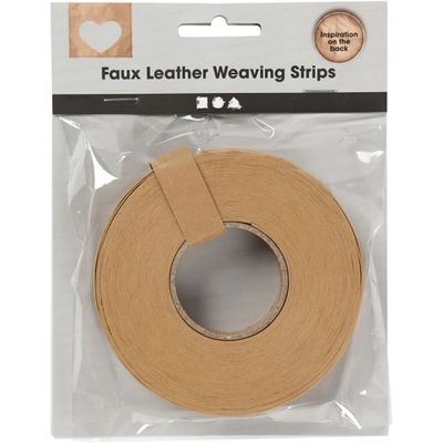 Faux Leather Weaving Strips - Läderband Brun