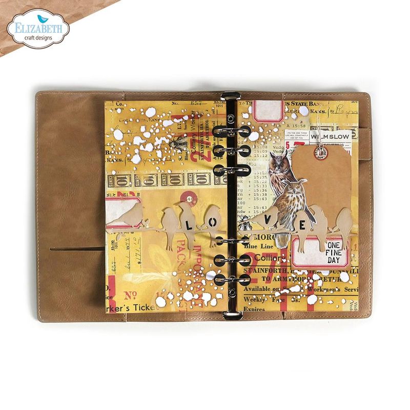 Elizabeth Craft Designs Dies - Planner Essentials  38 - Birds on Splatter Page