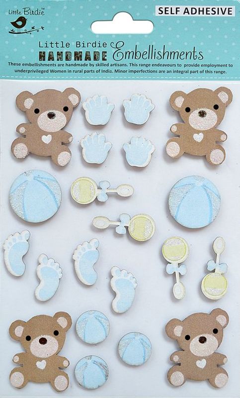 Little Birdie - 3D Stickers med Glitter - Little Hands Tiny Feet