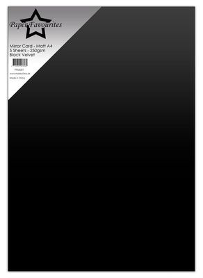 Paper Favourites Mirror Card Matte A4 Black Velvet (5pcs)