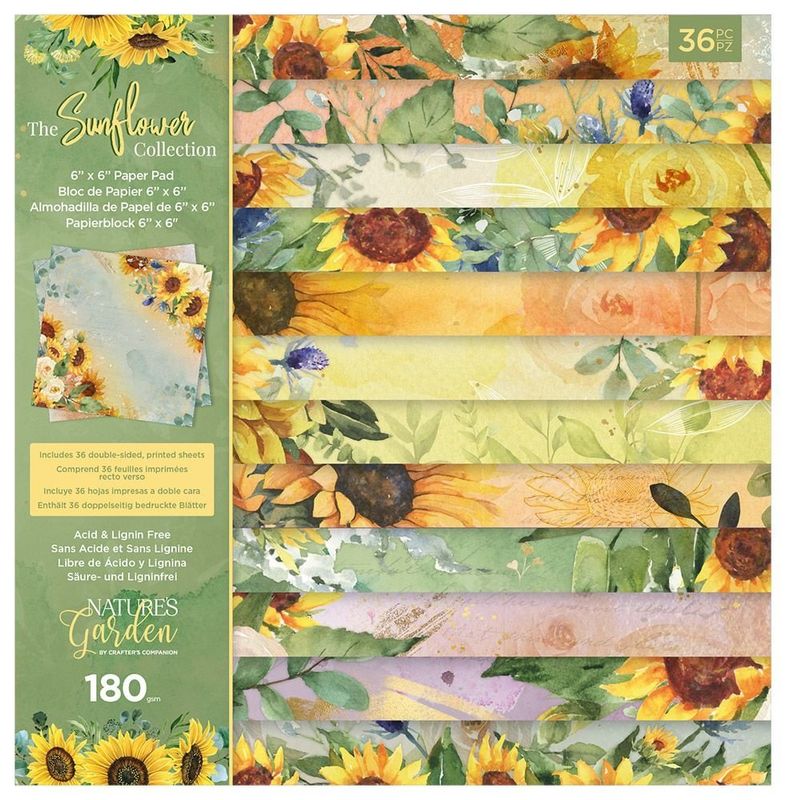 Crafter's Companion The Sunflower Collection 6x6 Inch Paper Pad