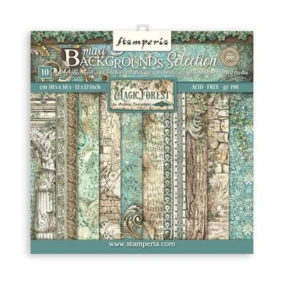 Stamperia - Magic Forest Maxi Backgrounds Selection- Block 12 x 12