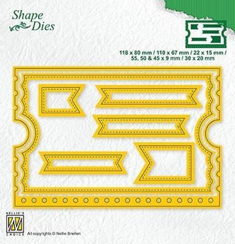 Nellie Snellen Shape Dies "Ticket-booklet”