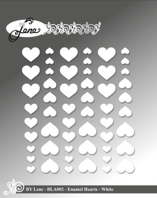 By Lene Enamel Hearts - White