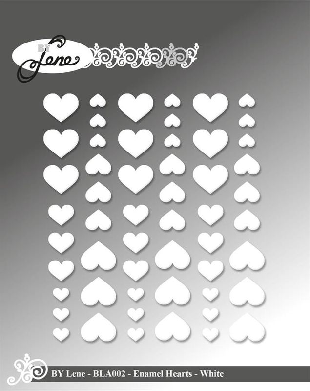 By Lene Enamel Hearts - White