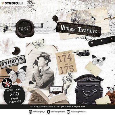 Studio Light - Vintage Treasures paper elements paperpad 6' x 6'