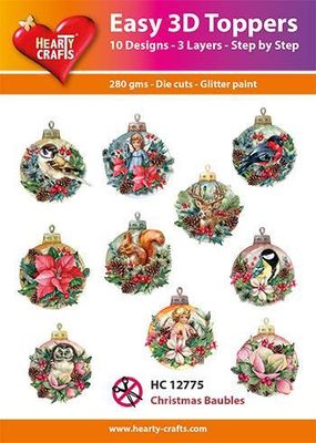 Hearty Crafts Easy 3D Toppers - Christmas Baubles