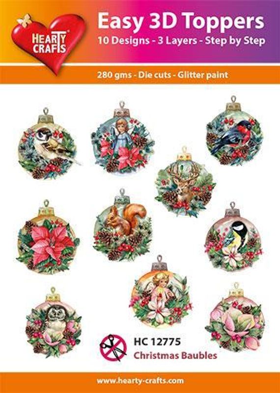 Hearty Crafts Easy 3D Toppers - Christmas Baubles