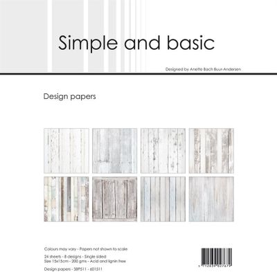 Simple and Basic Design Papers "White Wood" 6 x 6