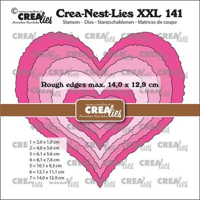 Crealies Crea-Nest-Lies XXL Dies No. 141 Heart Rough Edges