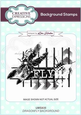 Creative Expressions Rubberstamp - Dragonfly Background
