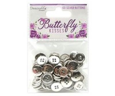 Dovecraft - Butterfly Kisses - 60 silver buttons