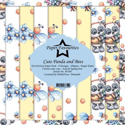 Paper Favourites - Cute Panda and Bees Paperpack 12' x 12