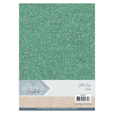 Card deco glitter Paper Ocean 6 pcs