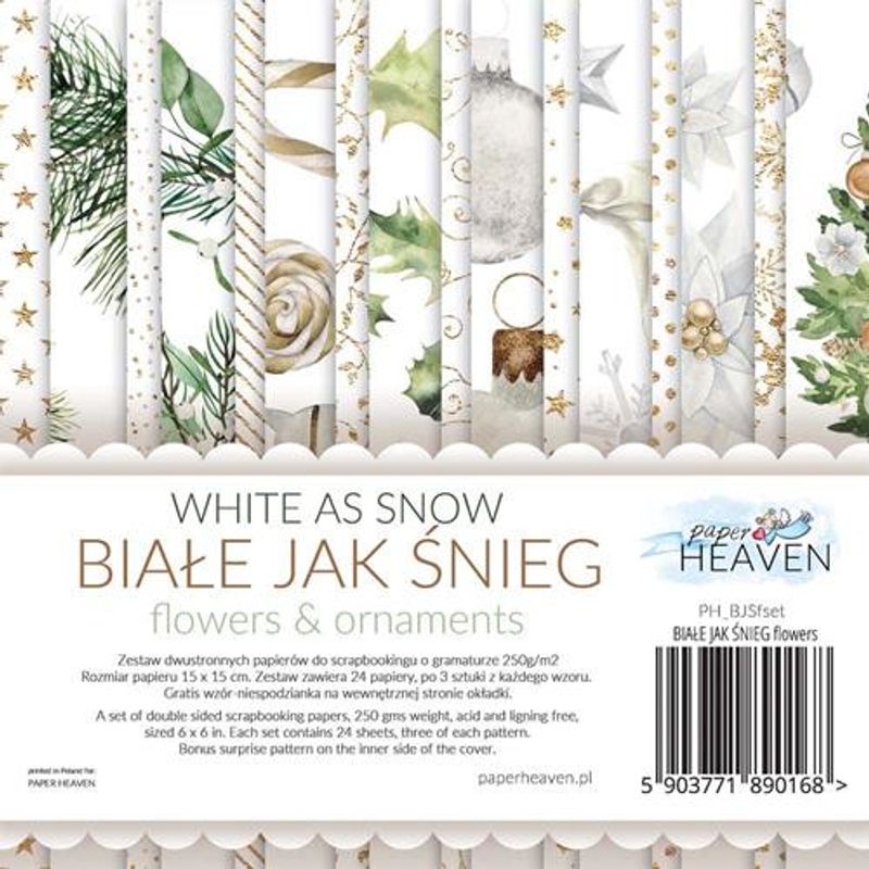 Paper Heaven - White as Snow  - Flowers & Ornaments 6 x 6