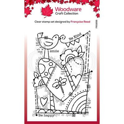 Woodware Clearstamp - Rainbow Heart